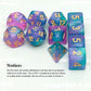 Haxtec 11 Piece Dice Set Extra D6 D20 Compatible with Dungeons and Dragons 5e RPG Games-Teal Purple Glitter