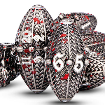 ARUOHHA DND Metal Dice Blood Splatter Dragon Egg Dice with Metal Box, Dungeons and Dragons Role Playing Game RPG D&D Dice Polyhe