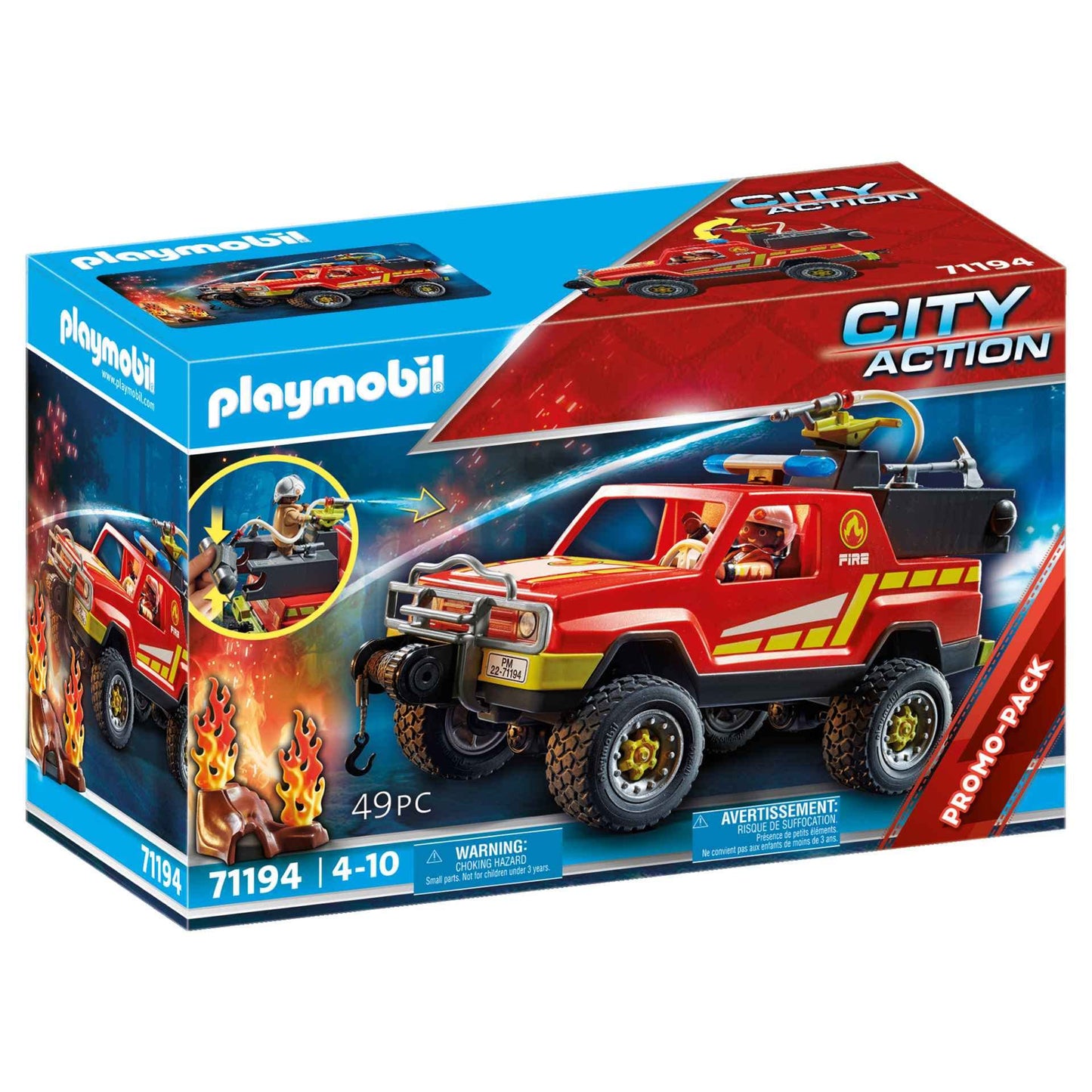 Playmobil Fire Rescue Truck - Multicolor, Plastic, Model 71194, One Size