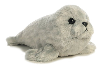 Aurora® Mini Flopsie™ Harbor Seal Stuffed Animal - Gray, 8 Inches, Polyester, Model 31720 - Adorable Companion for All Ages