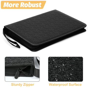 GERMUN 9 Pocket Card Binder  enhanced Zip Trading Card Binder  720 Double Sided Pocket PU Card Collection Binder  Collector Card Album  Card Folder for MTG  TCG  Sports Cards  Game Cards (Black2)