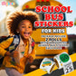 Playbees School Bus Stickers - 200 Pack School Bus Theme Designs - Kids' Educational Decor, Arts And Crafts, Back To School, Tea
