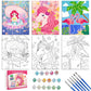 3 Pack Paint by Numbers Kit for Kids, 10*8Color by Numbers for Kids Framed Canvas with 17 Acrylic Paint Pots and 6 Brushes, Pain