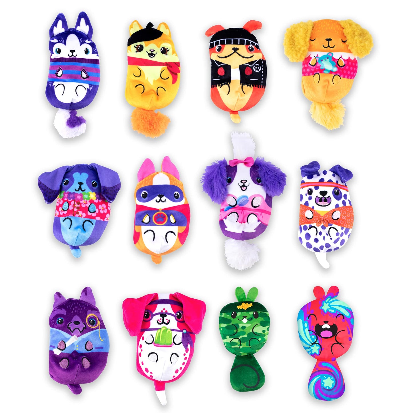 Dogs Vs Squirls - Mystery Bag - 2Pk - 4' Super-Soft & Bean-Filled Plushies! Collect These As Stocking Stuffers! Great For Advent Calendars - Great For Kids, Boys, & Girls!