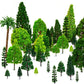 29pcs Mixed Model Trees 1.5-6 inch(4-16 cm), OrgMemory Ho Scale Bushes, Diorama Supplies, Plastic Trees for Projects, Model Trai