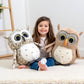 Ryttir 15.7" Gray Chubby Owl Stuffed Animal, Cotton Plush Toy for Kids and Decor