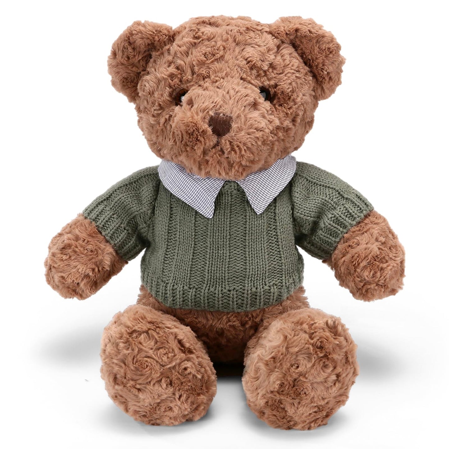 Riuhot Plush Teddy Bear With Shirt, Soft Stuffed Plushie Toys Gifts For Girlfriend Boyfriend Kid, 19.7 Brown Teddy Bear