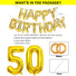 Shuntai 50Th Birthday Decorations Men 50 Balloon Number Gold Jumbo Foil Mylar Digital Balloons With Gold Letters Happy Birthday
