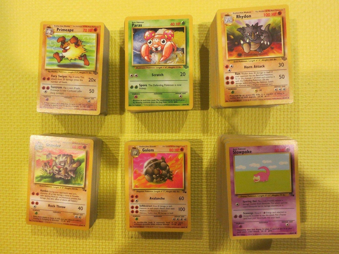 Pokemon 1st Gen Card Lot - Base, Jungle, Fossil, Team Rocket - Common & Uncommon - Excellent Condition - Multicoloured