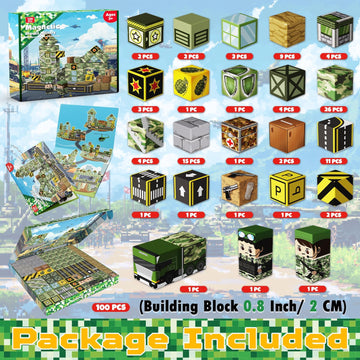 Annexfun Magnetic Blocks-100Pcs Military Building Blocks Set, Kids Classroom Sensory Toy For Toddlers Stem Learning, Constructio
