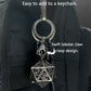 PJOY Mini Dice Set Tiny DND Dice with Hollow D20 Cage D&D Portable 7PCS Keychain Mini Metal Dice Set for Role Playing Dice Games