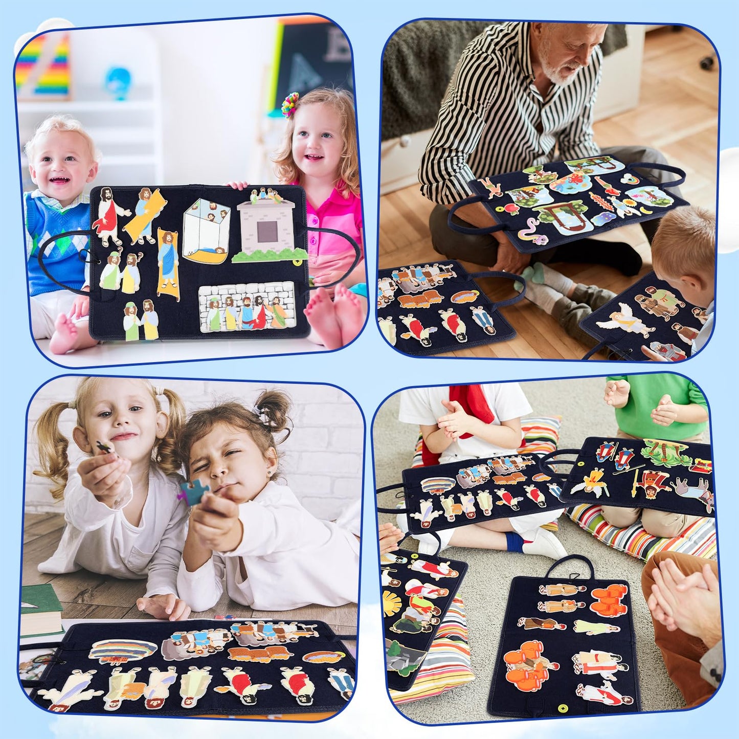 Windkream 12 Set Felt Board Stories Pieces Set Felt Animals Bible Fairy Tales For Preschool Animals Figures Flannel Board Storie