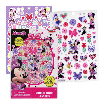 Innovative Designs, LLC Minnie Mouse Sticker Book Set of 4 - Each Pack Includes 4 Sheets with 300+ Stickers, Personalize and Dec