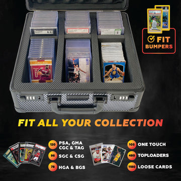 Panopply SLAB protective covering 120+ 3 Row Psa Graded Card Storage Box Graded Card Case Psa Slab Case for Graded Cards Psa Card Case Baseball Card Cases for Sports Cards Storage Sports Card Case (CARBON FIBER)