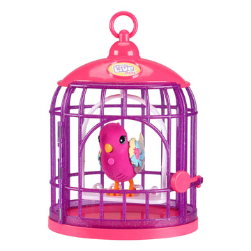 Little Live Pets - Lil Bird & Bird Cage: Tiara Twinkles, New Light Up Wings with 20 + Sounds, and Reacts to Touch