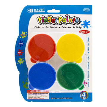 BAZIC Finger Paint Set 160ml, Non Toxic Painting Fun Art Supplies, DIY Craft Activity for Kids at School Home Age 3+ (4/Pack), 7