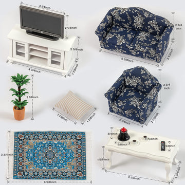 Samcami Miniature Dollhouse Furniture 1 12 Scale - Wooden Dollhouse Furniture Set For Dollhouse Living Room - Doll House Furnitu