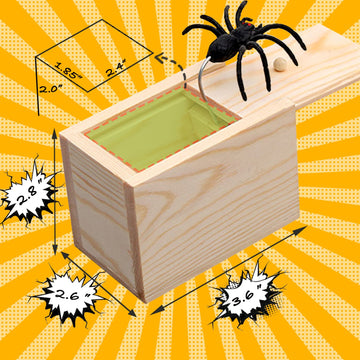 Jishi Spider Prank Box Halloween Gag Gifts, Funny Wooden Surprise Gift Box For Money Cash, Halloween Spider Prank Toys For Kids