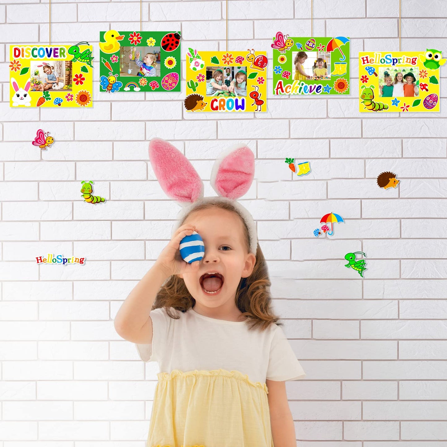 30 Packs Spring Craft Kits For Kids Springtime Diy Picture Frame Craft Flower Bee Butterfly Easter Art Craft Mothers Day Craft P