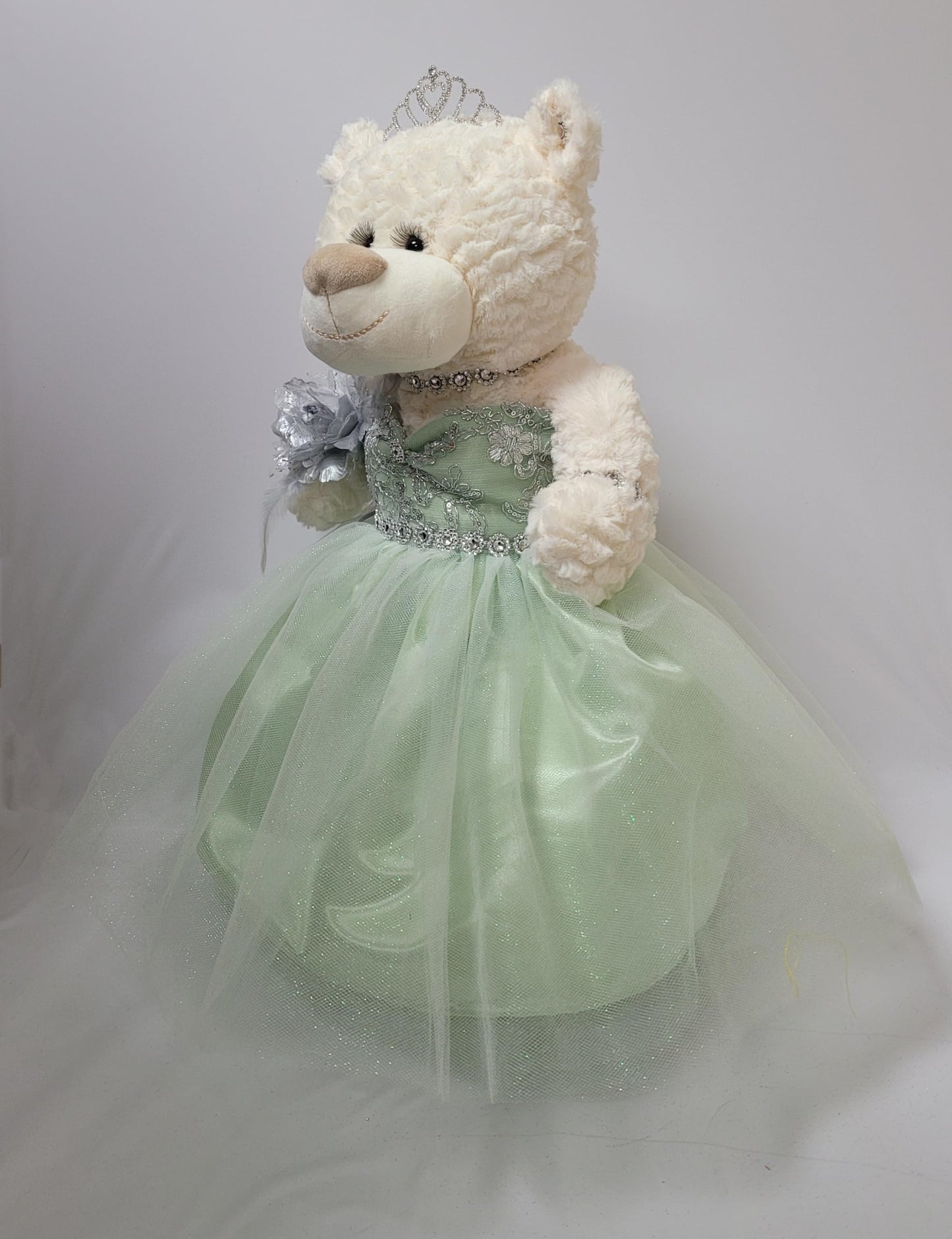 KINNEX COLLECTIONS SINCE 1997 20 Quince Anos Quinceanera Last Doll Teddy Bear with Dress (Centerpiece) ~ ARC16831-8 (Pistachio)
