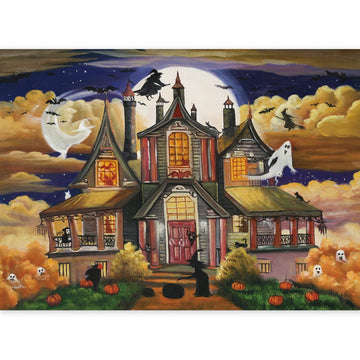 500 Piece Jigsaw Puzzle For Adults 20' X 14',Witch'S Ghost Castle Haunted Puzzles Halloween Decoration For Family Party Holiday