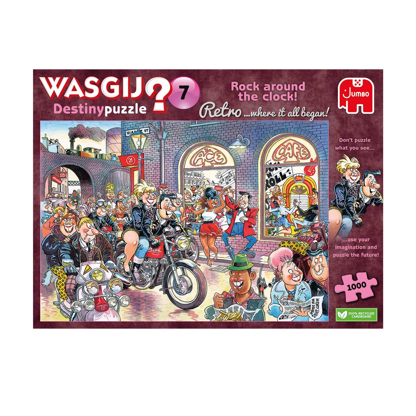 Jumbo, Wasgij, Retro Destiny 7 -Rock Around The Clock!, Unique Collectable Jigsaw Puzzle For Adults, 1,000 Piece
