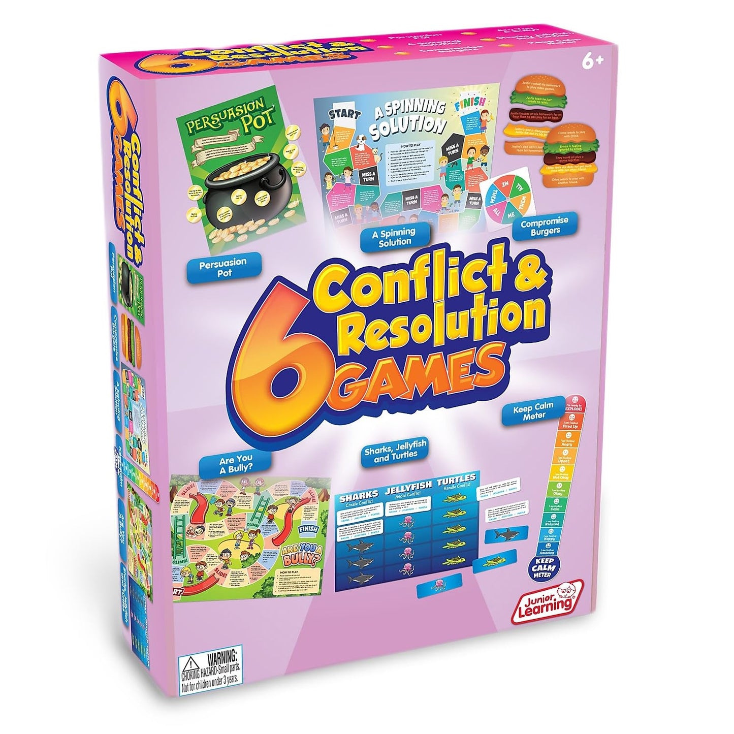 Junior Learning Conflict & Resolution Games - 6 Educational Cardboard Games, Model JL415