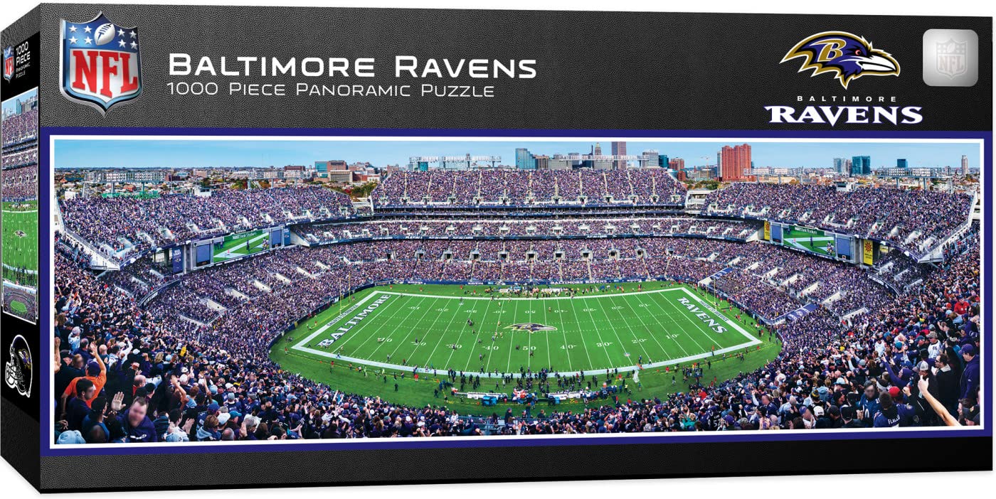 Masterpieces 1000 Piece Sports Jigsaw Puzzle - Nfl Baltimore Ravens Center View Panoramic - 13''X39''