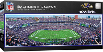 Masterpieces 1000 Piece Sports Jigsaw Puzzle - Nfl Baltimore Ravens Center View Panoramic - 13''X39''