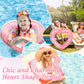 Whaline 3Pcs Inflatable Heart Pool Float With Glitter Inside Rose Gold Swim Heart Shaped Pool Rings Float Loungers Tube For Summer Swimming Pool Beach Bachelorette Party, 47.3 X 39.4 Inch