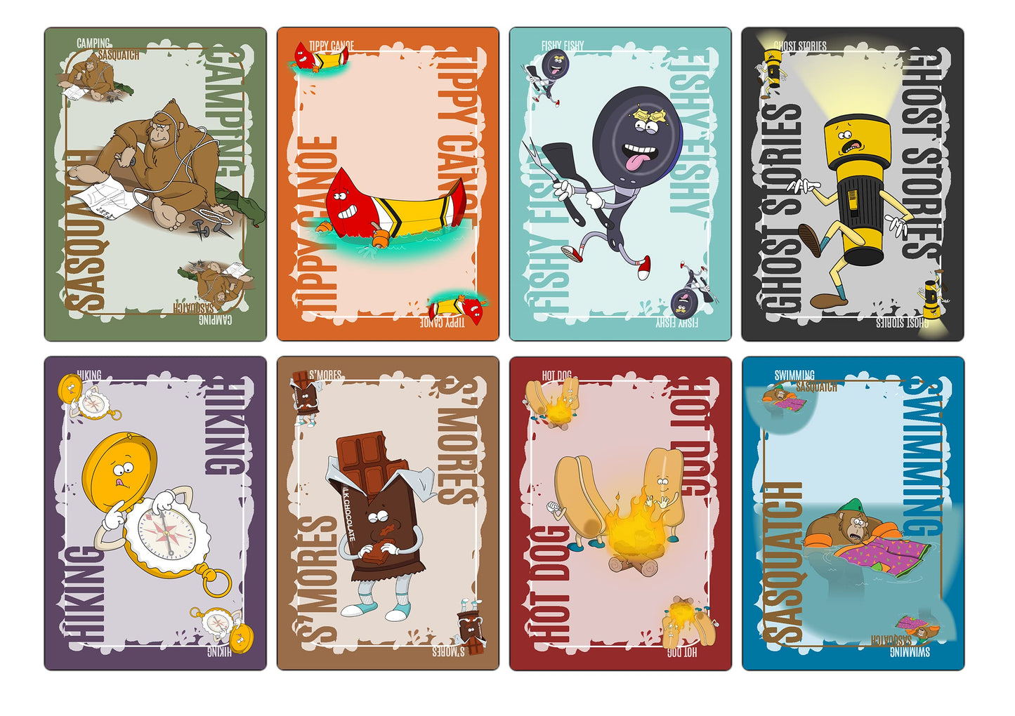 Sun Company Camping with Sasquatch Card Game - 128-Count Family Fun, Multicolor, Cardstock, Model 6001