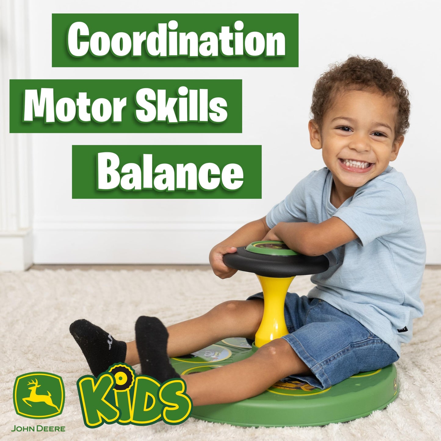 John Deere Twist-N-Twirl Spinning Activity Toy for Toddlers - Balance and Coordination Ages 18 Months+