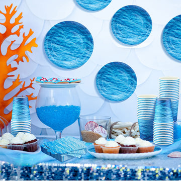 Marsui 200 Pieces Party Supplies Tableware Set Patterns Printed Plates Napkins Cups Table Decorations for Baby Shower Birthday P