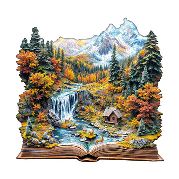 Wooden Puzzles for mature-themeds - Autumn Wonderland Wooden Jigsaw Puzzle - Unique Animal Shaped Wood Puzzles mature-themed - Christmas Birthday Gifts for mature-themeds/Friends/Family - 265pcs 13.4 * 13in