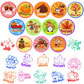 Cinrobiye 24 Pcs Fall Party Stampers for Kids, Autumn Thanksgiving Party Supplies Favors, Classroom Rewards, Carnival Prizes, Go