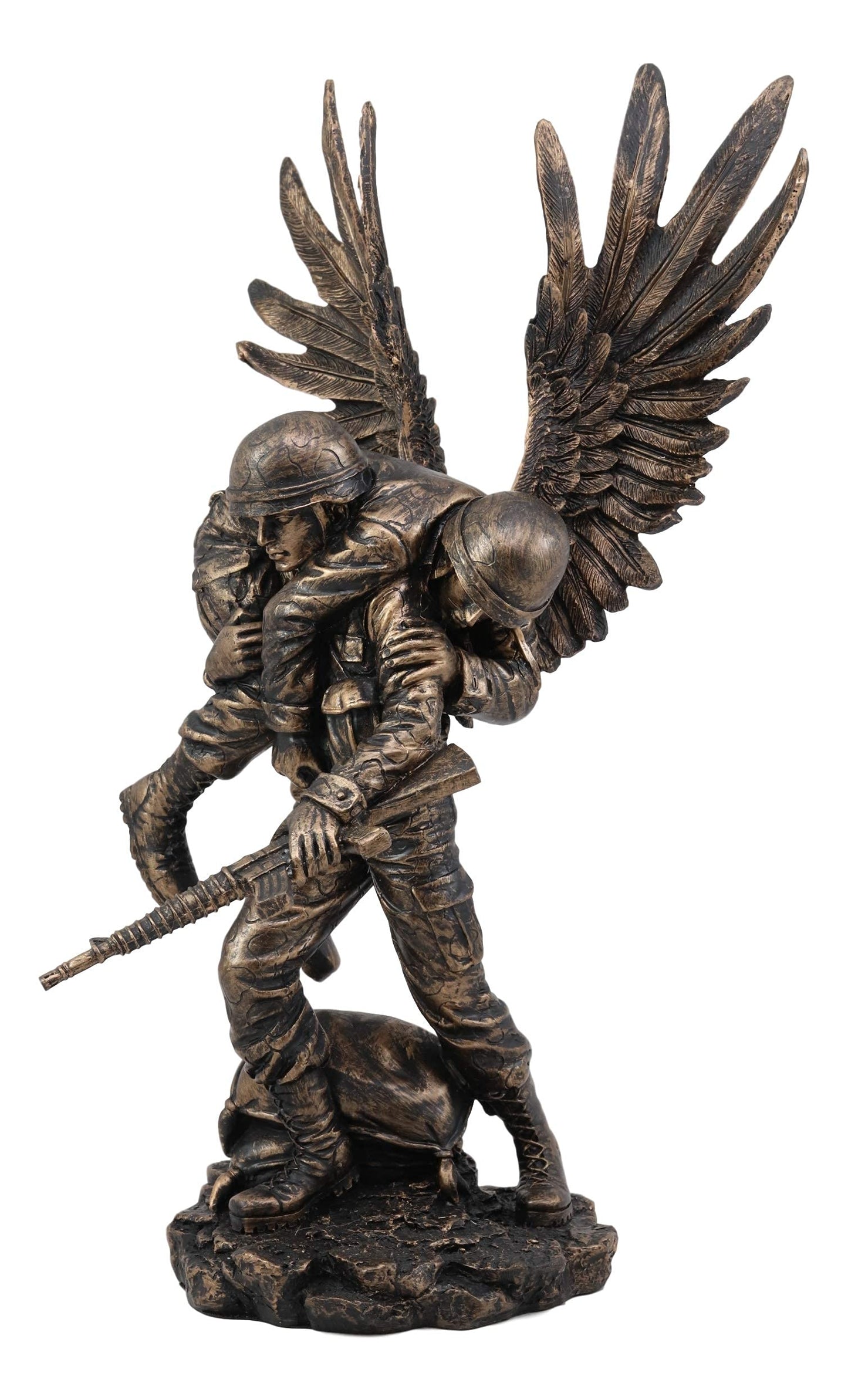 Ebros Gift Hacksaw Ridge Guardian Angel Military Soldier Carrying A Wounded Brother Figurine 13' Tall Marine Special Unit Hero Of The American Us Army Statue Patriotic Decor War Combat Sculpture