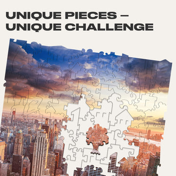 Unidragon Original Wooden Jigsaw Puzzles - City Morning New-York, 125 Pcs, Small 9'X6.2', Beautiful Gift Package, Unique Shape Best Gift For Adults And Kids