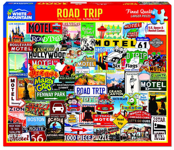 White Mountain Puzzles - Road Trip - 1000 Piece Jigsaw Puzzle For Adults - Fun Family Activity - 24''X30''