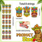Pasimy 8 Pieces Hawaiian Party Decorations Hawaiian Tiki Hanging Banner Aloha Luau Garlands Banners for Summer Tropical Theme Bi