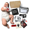 Quiggly High Contrast Baby Toy Set - Black and White Newborn Sensory Toys - Tummy Time Mirror, 25 Visual Stimulation Cards & Boa