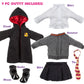 9Pc Hermione Granger Inspired Outfit- 18' Doll Clothes & Accessories Compatible W American Girl Dolls- School Uniform Set Includes Shirt, Skirt, Sweater, Tie, Socks, Robe, & Shoes- Gift Set For Girls
