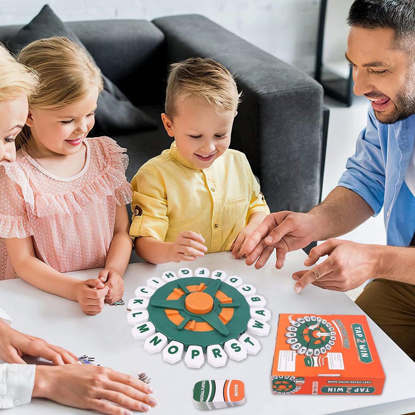 Tap 2 Win Word Game | Fast-Paced Family & Party Board Game For Kids & Adults | 2-8 Players Race Against The Timer To Name An Ans