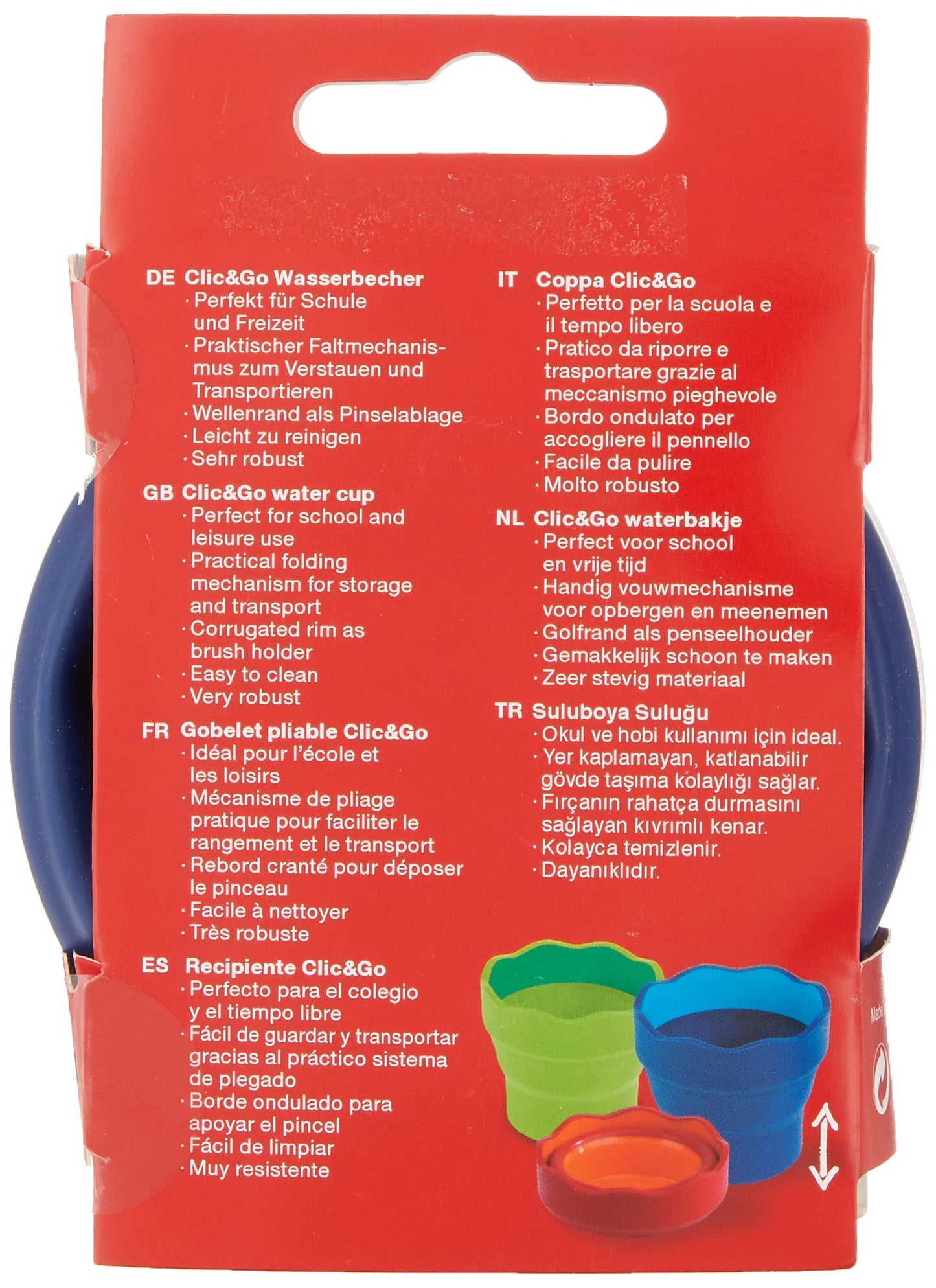 Faber Castell Plastic Click and Go Water Cup, Blue
