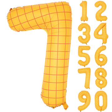 40 In Matte Yellow Number Balloons Helium Foil Mylar Balloon Birthday Party Banquet Decoration Digital 7
