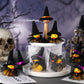 Lunmon 200 Pcs Halloween Party Favors 50 Pcs Halloween Witch Rubber Duck 2 Inch Small Sunglass Duck for Bath Pool 50 Card 50 Org