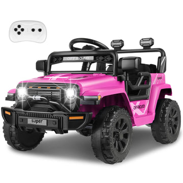 Hikole 12V Kids Ride On Car For Toddler Gifts Ages 3-8, Battery Powered Electric Vehicle Suv W/Parent Remote Control, 4 Spring S