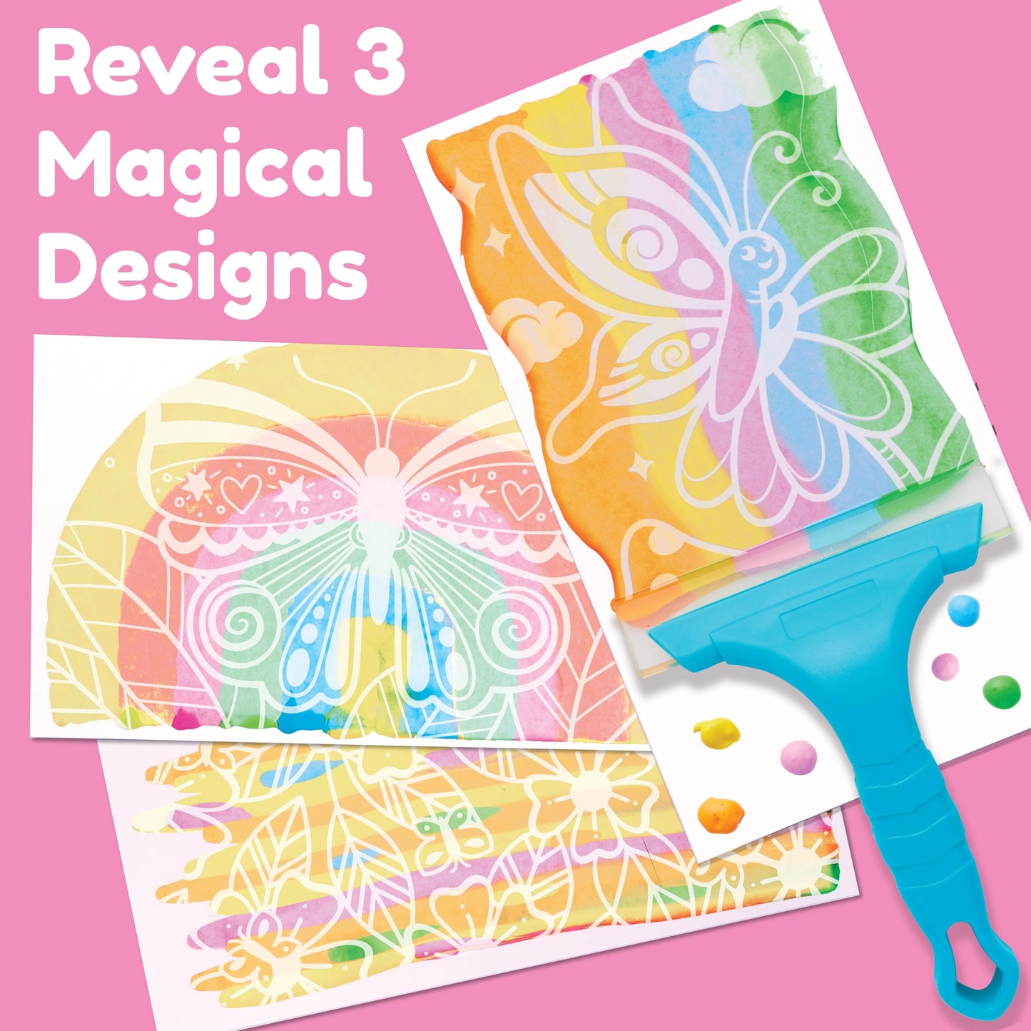 Creativity for Kids Squeegeez Magic Reveal Craft Kit: Butterfly - Kids Painting Art Activity, Gifts for Girls and Boys Ages 7-12