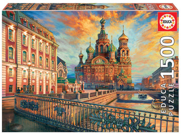 Educa - Saint Petersburg - 1500 Piece Jigsaw Puzzle - Puzzle Glue Included - Completed Image Measures 33.5' X 23.5' - Ages 14+ (18501)