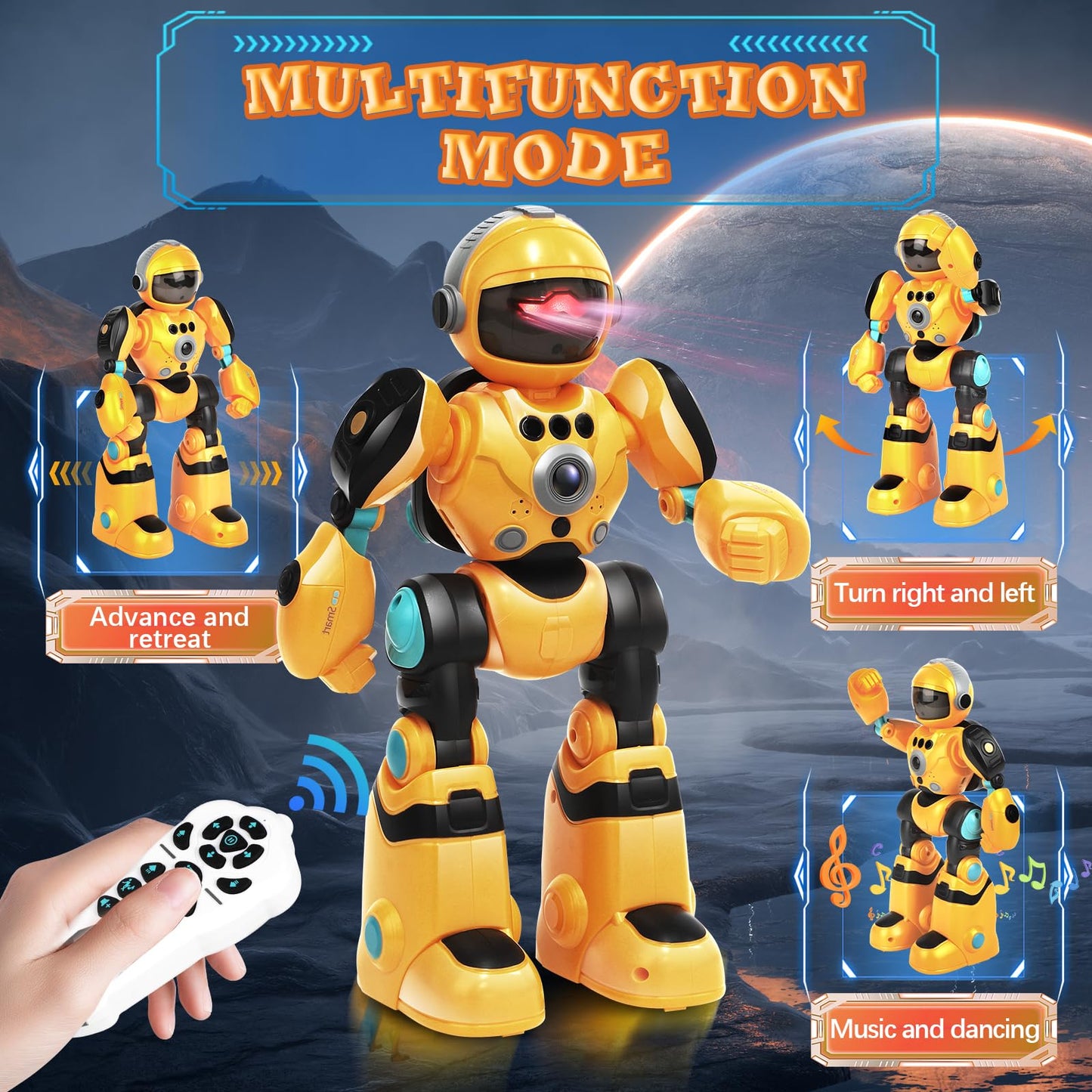 Zreswap Robot Toys Gift For Kids: Remote Control Robot Programmable Robot With Record Voice Music Dancing Gesture Control, For T