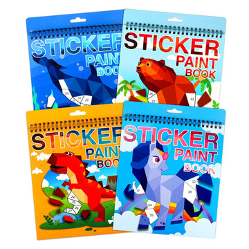 Sticker By Number For Kids Ages 4-8, 8-12 Stickers For Kids Animals Ocean Horse Dinosaurs Sticker Paint Puzzle Activity Books For Kids Girls Boys Birthday Party Favors Travel Toys